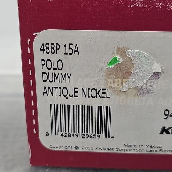 Kwikset Polo Dummy Knob Pull in Antique Nickel (488P 15A • 94880-181) [DD] - Picture 3 of 9